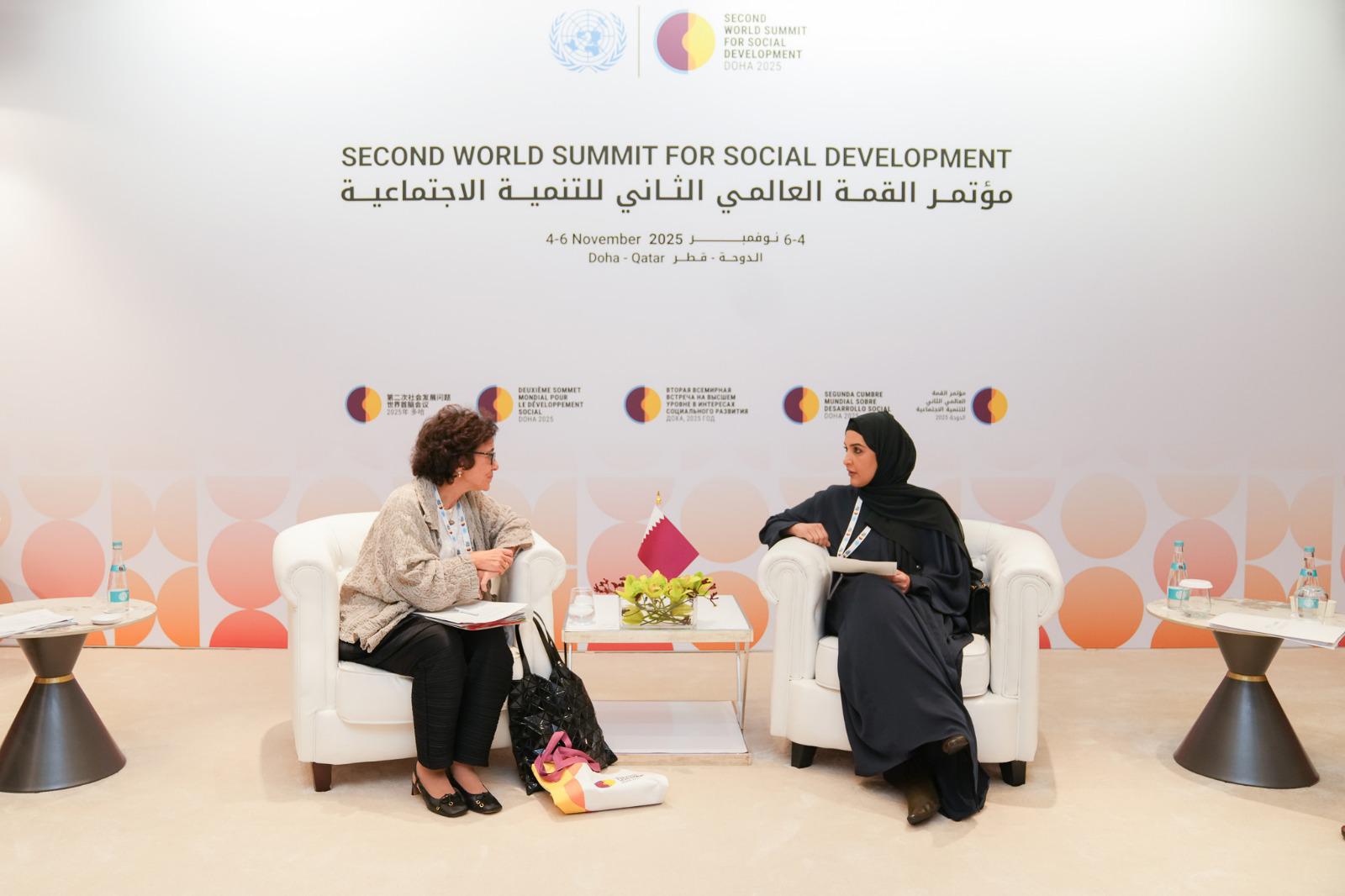 مريم العطية تجتمع مع نائبة المفوض السامي لحقوق الإنسان حريصون على تعزيز التعاون مع المفوضية السامية لحقوق الإنسان