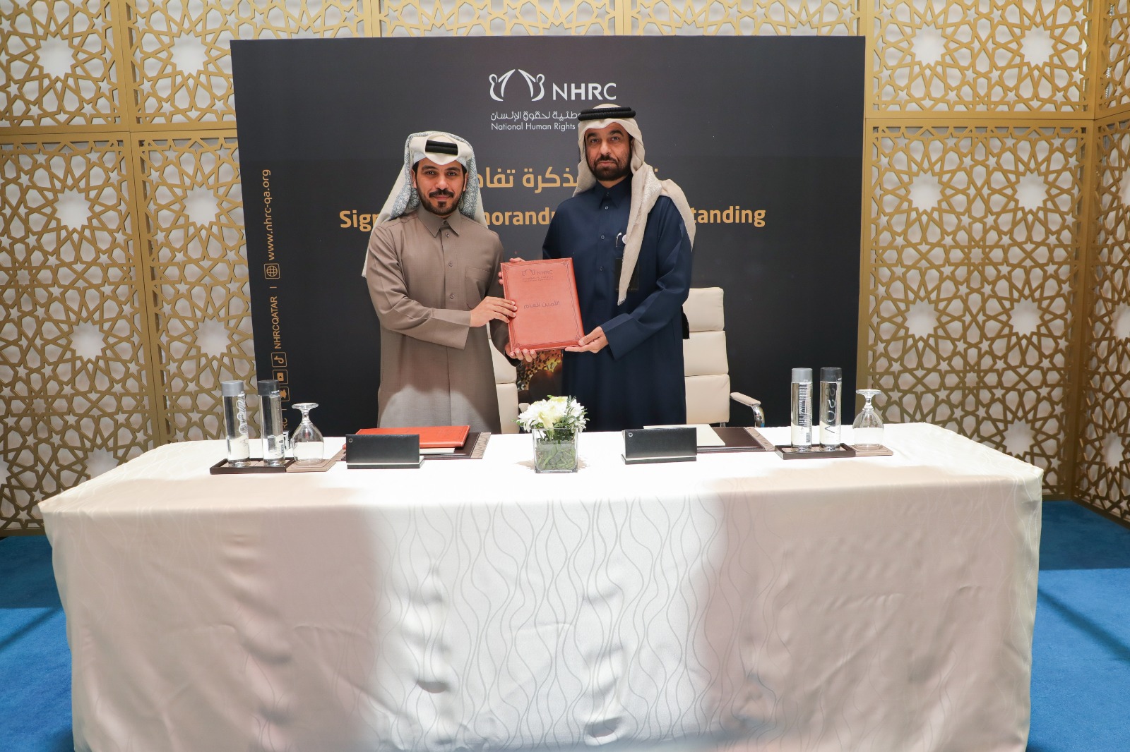 "حقوق الإنسان" والاتحاد القطري للرياضة للجميع يوقعان مذكرة تفاهم