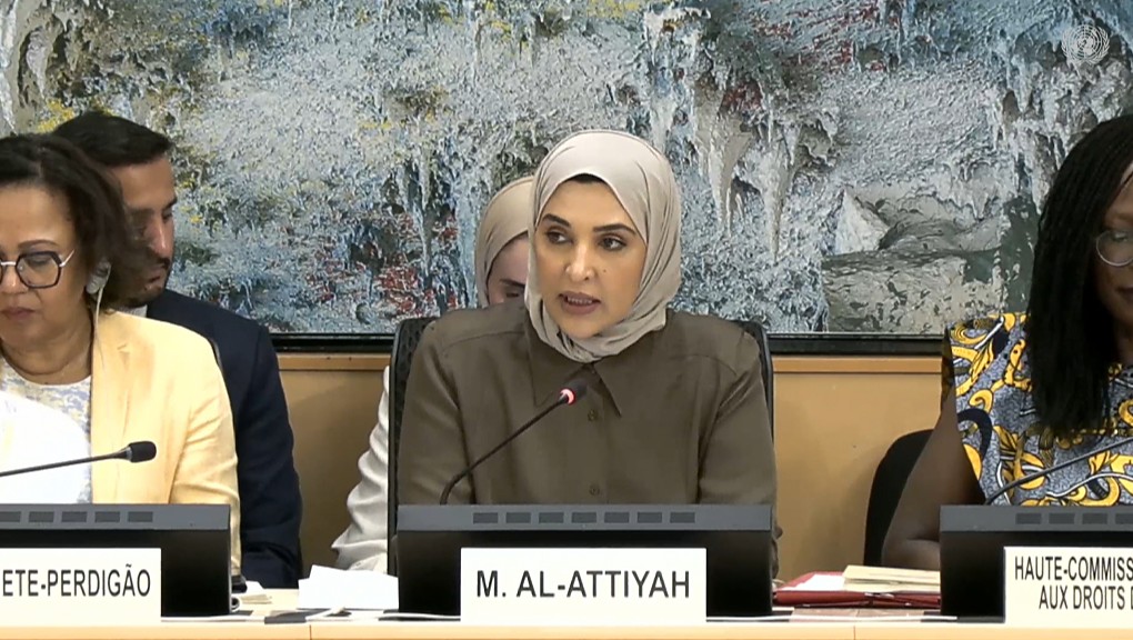 خلال مشاركتها في الدورة 62 لمجلس الأمم المتحدة لحقوق الإنسان بجنيف..  مريم العطية: المرأة الرياضية أثبتت قدرة على التميز والقيادة في المجال الرياضي حول العالم مشاركة المرأة القطرية في الرياضة شهدت تطوراً ملحوظاً خلال العقود الماضية